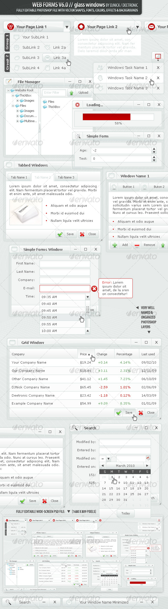 GraphicRiver Web Forms and Windows Glass Windows Style PSD 103671 GraphicRiver Web Forms and Windows Glass Windows Style PSD 103671