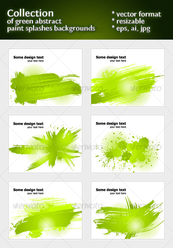 GraphicRiver Green abstract paint splashes illustrations 103937 GraphicRiver Green abstract paint splashes illustrations 103937