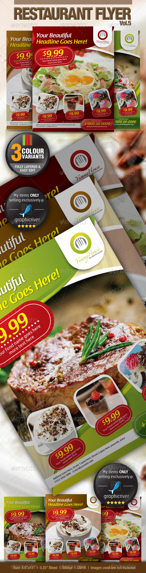 GraphicRiver Restaurant Flyer Vol.5 2826296 GraphicRiver Restaurant Flyer Vol.5 2826296