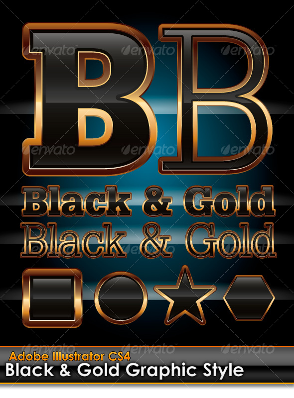 GraphicRiver Black & Gold Illustrator Graphic Style 99153 GraphicRiver Black & Gold Illustrator Graphic Style 99153