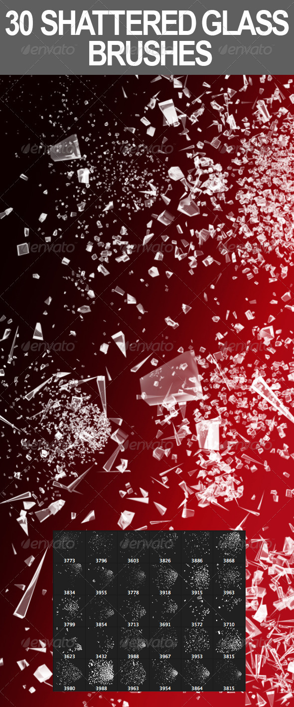 GraphicRiver 30 Shattered Glass Brushes 2934442 GraphicRiver 30 Shattered Glass Brushes 2934442