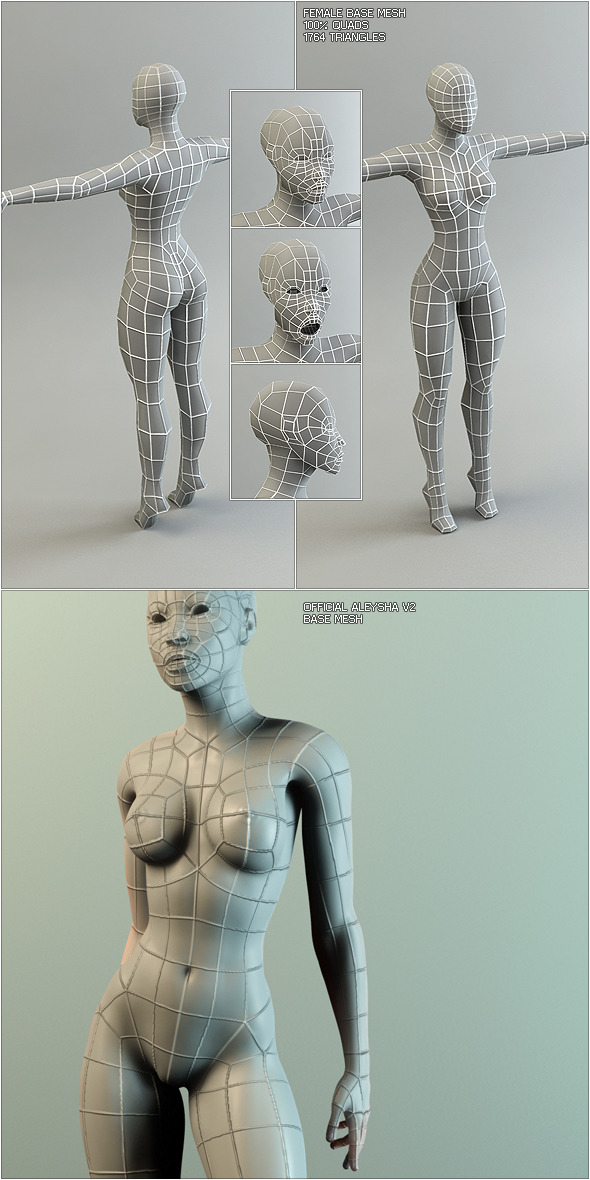 3DOcean Low Poly Base Mesh Female 120861 3DOcean Low Poly Base Mesh Female 120861