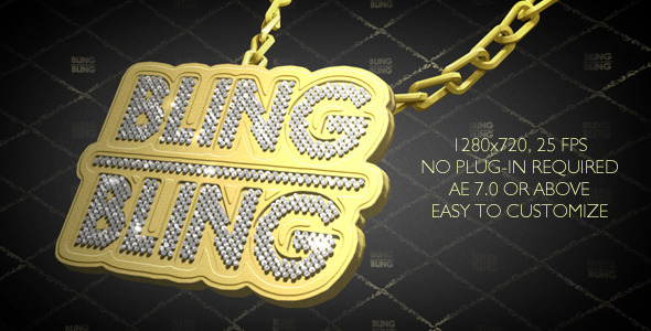 VideoHive Hip-Hop Style Bling-Bling 3D Pendant on Chain 2924254