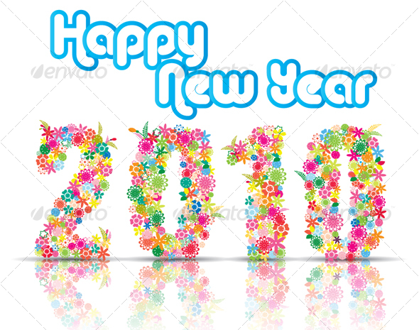 GraphicRiver New Year 2010 With Floral Design 105380 GraphicRiver New Year 2010 With Floral Design 105380