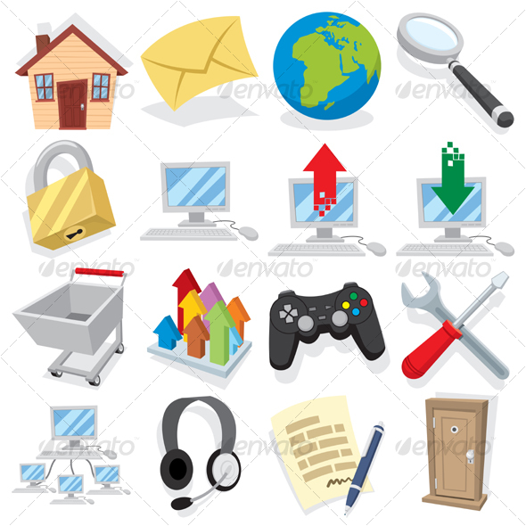 GraphicRiver Cartoon Internet Icons Part 1 103921 GraphicRiver Cartoon Internet Icons Part 1 103921
