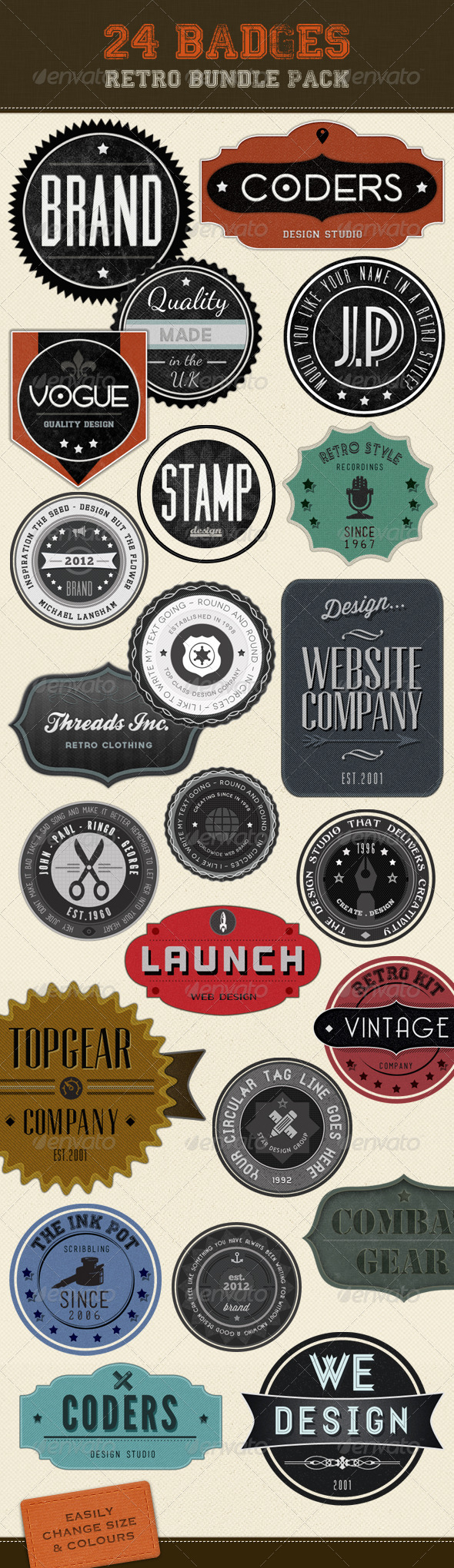GraphicRiver Retro Badges Vintage Labels Bundle 2960373 GraphicRiver Retro Badges Vintage Labels Bundle 2960373