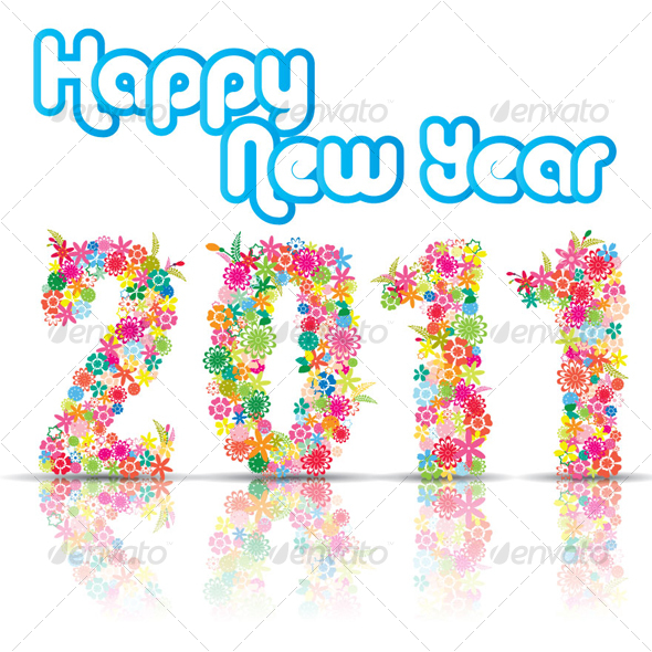 GraphicRiver New Year 2011 With Floral Design 105862 GraphicRiver New Year 2011 With Floral Design 105862