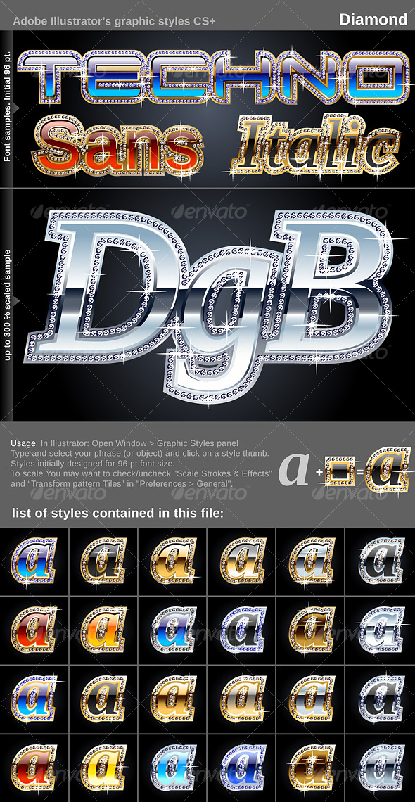 GraphicRiver Illustrator Graphic Styles Diamond 105969 GraphicRiver Illustrator Graphic Styles Diamond 105969