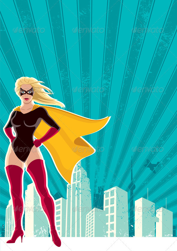 Graphic River Super Heroine City Vectors - Characters People 1558422 Graphic River Super Heroine City Vectors - Characters People 1558422