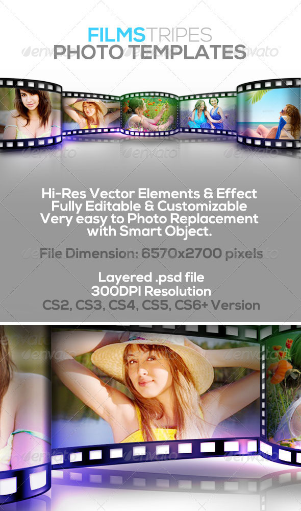 GraphicRiver Film Stripes Photo Templates 2980940 GraphicRiver Film Stripes Photo Templates 2980940
