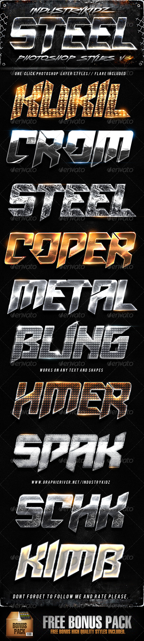 GraphicRiver Steel Photoshop Layers Styles V3 2997922 GraphicRiver Steel Photoshop Layers Styles V3 2997922
