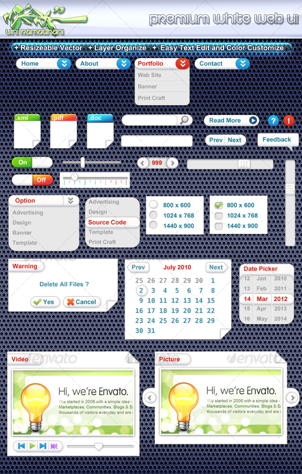 GraphicRiver Premium White Web UI 107592 GraphicRiver Premium White Web UI 107592