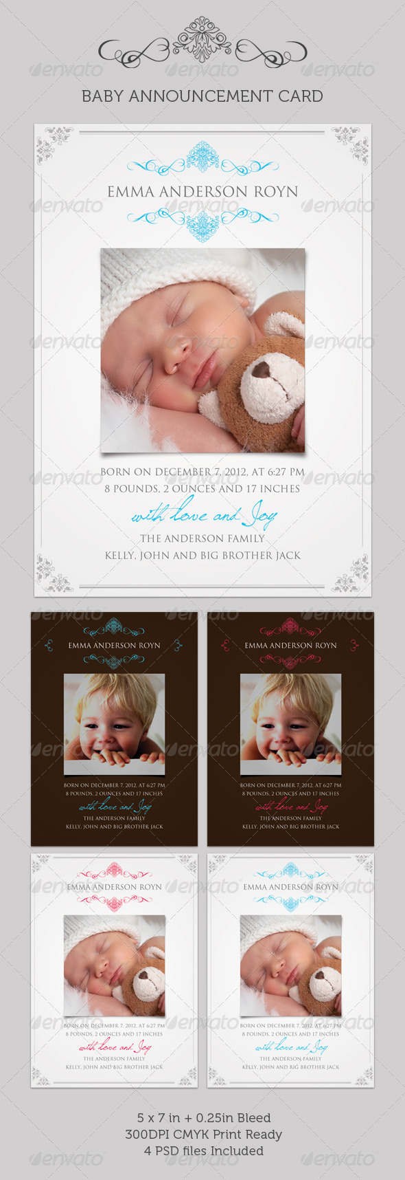 GraphicRiver Boy Girl Baby Announcement Card 02 310570 GraphicRiver Boy Girl Baby Announcement Card 02 310570