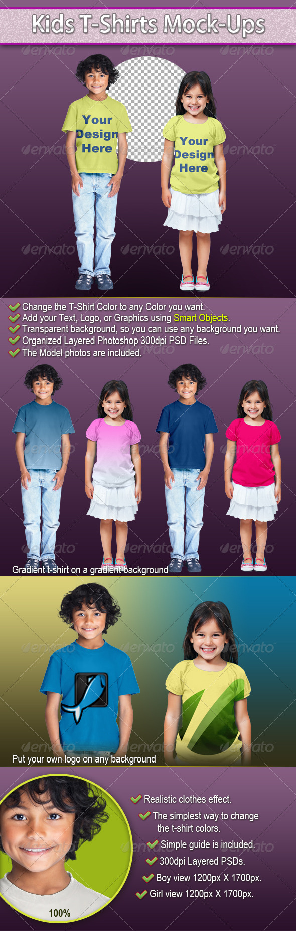 GraphicRiver Kids T-Shirts Mock-Ups 3031380 GraphicRiver Kids T-Shirts Mock-Ups 3031380