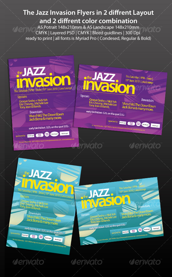 GraphicRiver The Jazz Invasion Flyers 107379 GraphicRiver The Jazz Invasion Flyers 107379