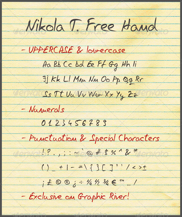 GraphicRiver Nikola T Free Hand Script 3042307 GraphicRiver Nikola T Free Hand Script 3042307