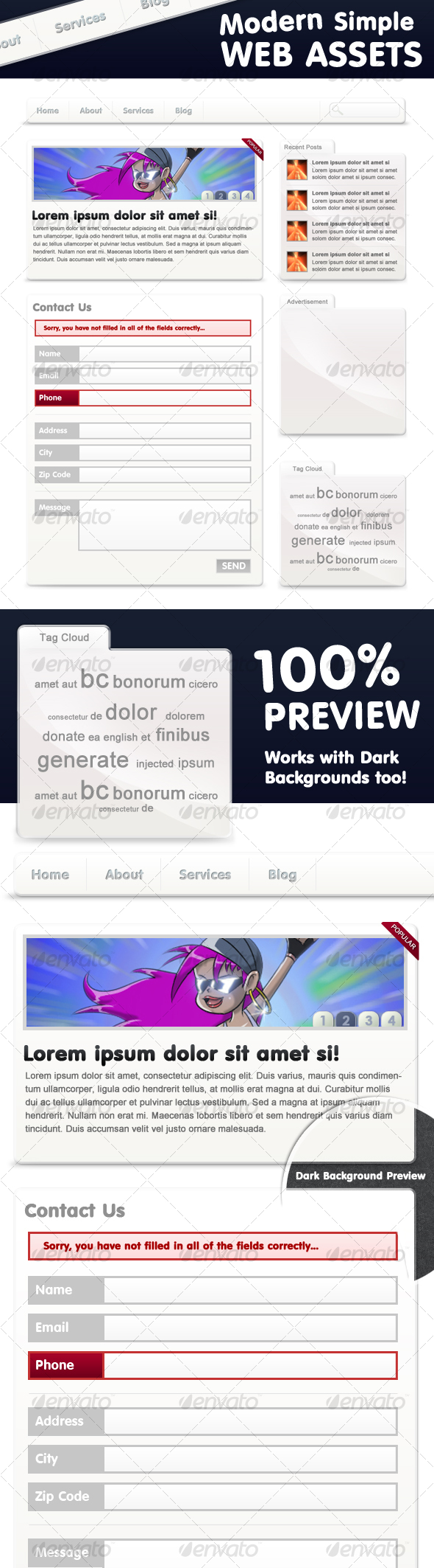 GraphicRiver Web Elements Boxes Web Buttons & Contact Form 108555 GraphicRiver Web Elements Boxes Web Buttons & Contact Form 108555