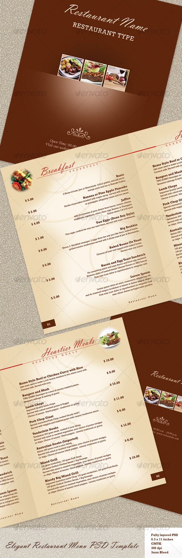 GraphicRiver Elegant Restaurant Menu PSD Template 109109 GraphicRiver Elegant Restaurant Menu PSD Template 109109