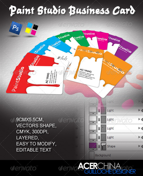 GraphicRiver Paint Studio Business Card 317004 GraphicRiver Paint Studio Business Card 317004