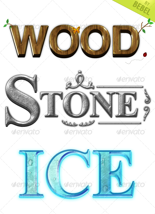 GraphicRiver 3 Print and Web Ready Wood Ice Stone Text Styles 108165 GraphicRiver 3 Print and Web Ready Wood Ice Stone Text Styles 108165