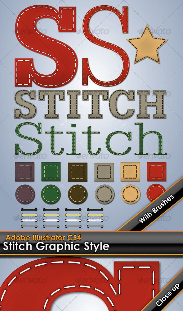 GraphicRiver Stitching Illustrator Graphic Style 109982 GraphicRiver Stitching Illustrator Graphic Style 109982