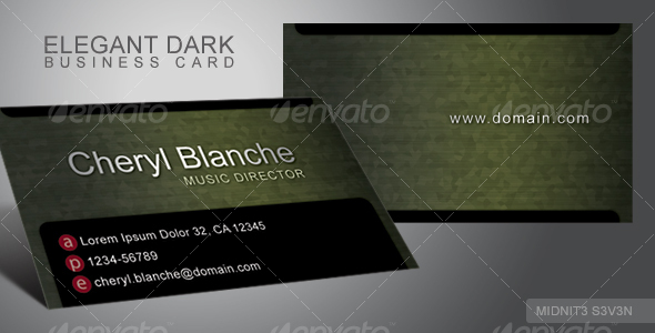 GraphicRiver Elegant Dark Business Card #2 110031 GraphicRiver Elegant Dark Business Card #2 110031