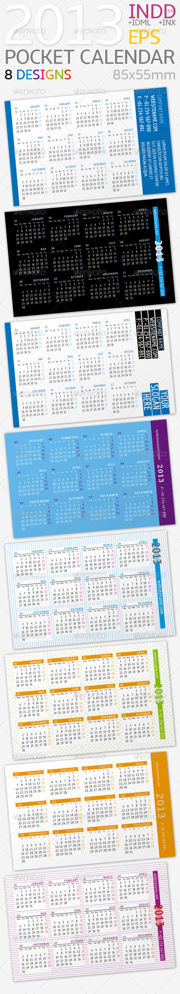 GraphicRiver 2013 Pocket Calendar 3145841 GraphicRiver 2013 Pocket Calendar 3145841