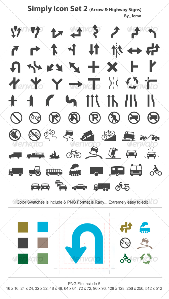 GraphicRiver Simply Icon Set 2 Arrow & Highway Signs 111455 GraphicRiver Simply Icon Set 2 Arrow & Highway Signs 111455