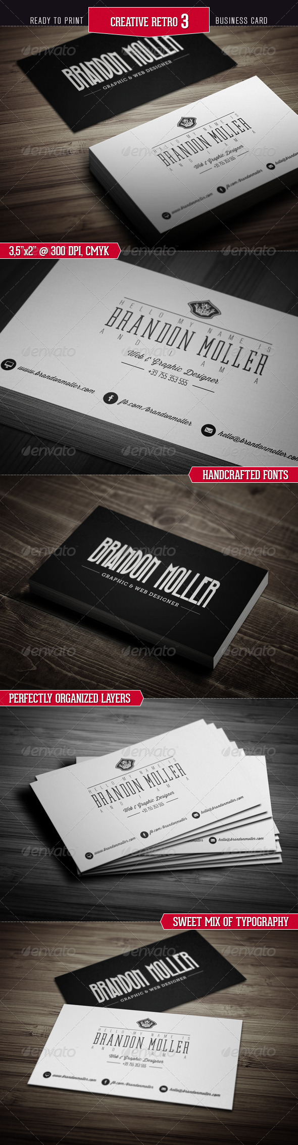 GraphicRiver Creative Retro Business Card 3 3186969 GraphicRiver Creative Retro Business Card 3 3186969