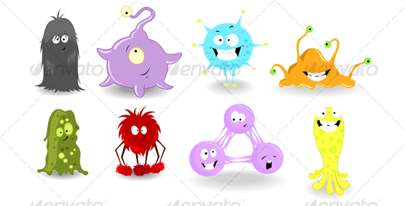 GraphicRiver Eight funny monsters 112686 GraphicRiver Eight funny monsters 112686