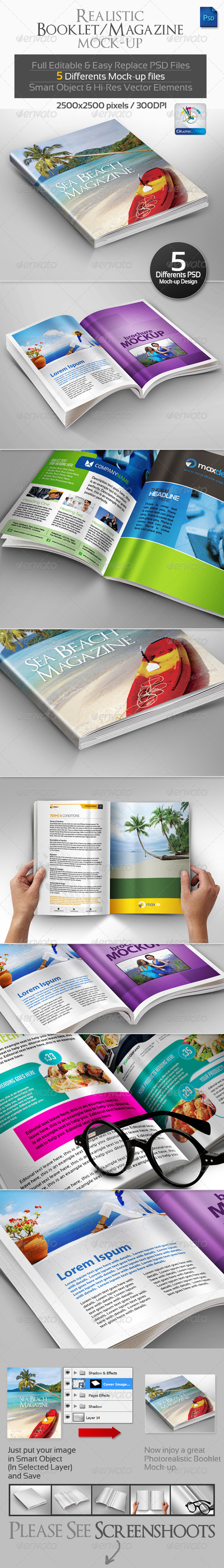 GraphicRiver Realistic Booklet Magazine Mock-ups 3214770 GraphicRiver Realistic Booklet Magazine Mock-ups 3214770