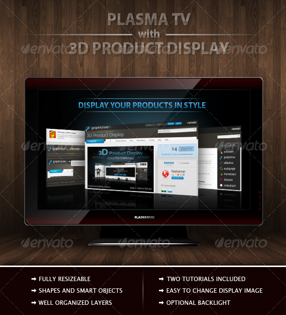 GraphicRiver Plasma TV with 3D product Display 113228 GraphicRiver Plasma TV with 3D product Display 113228