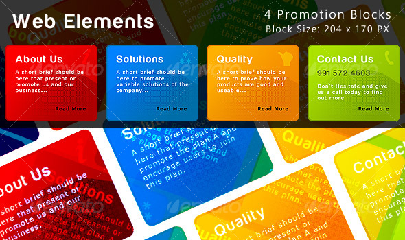 GraphicRiver 4 promoting colored blocks for web and presentatio 113470 GraphicRiver 4 promoting colored blocks for web and presentatio 113470
