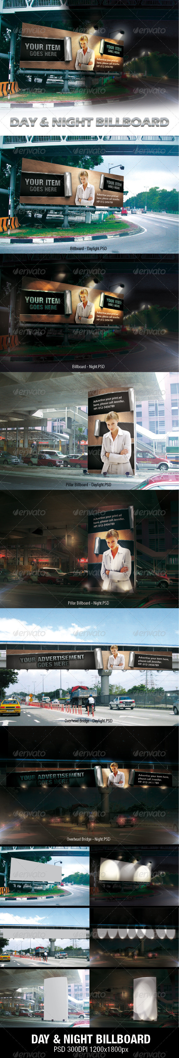 GraphicRiver Day & Night Billboard Mock-ups 3226193 GraphicRiver Day & Night Billboard Mock-ups 3226193