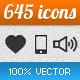 645 Vector Icons 645 Vector Icons - GraphicRiver Item for Sale