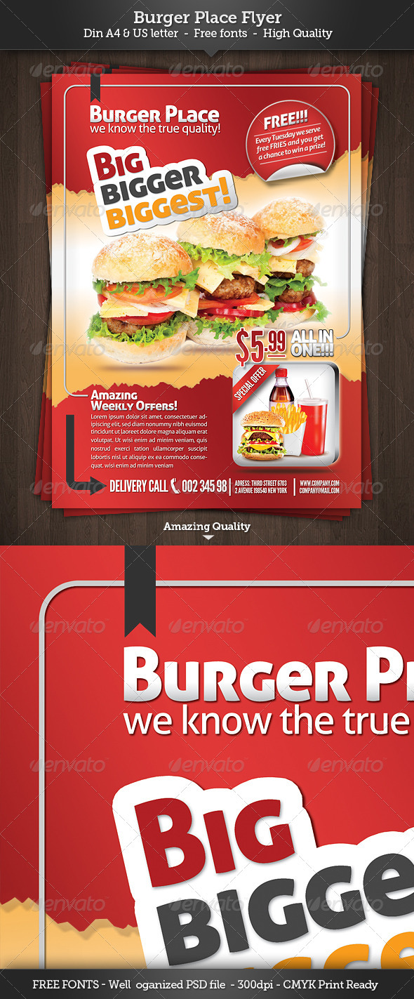GraphicRiver Burger Place Fast Food Flyer 2906547 GraphicRiver Burger Place Fast Food Flyer 2906547