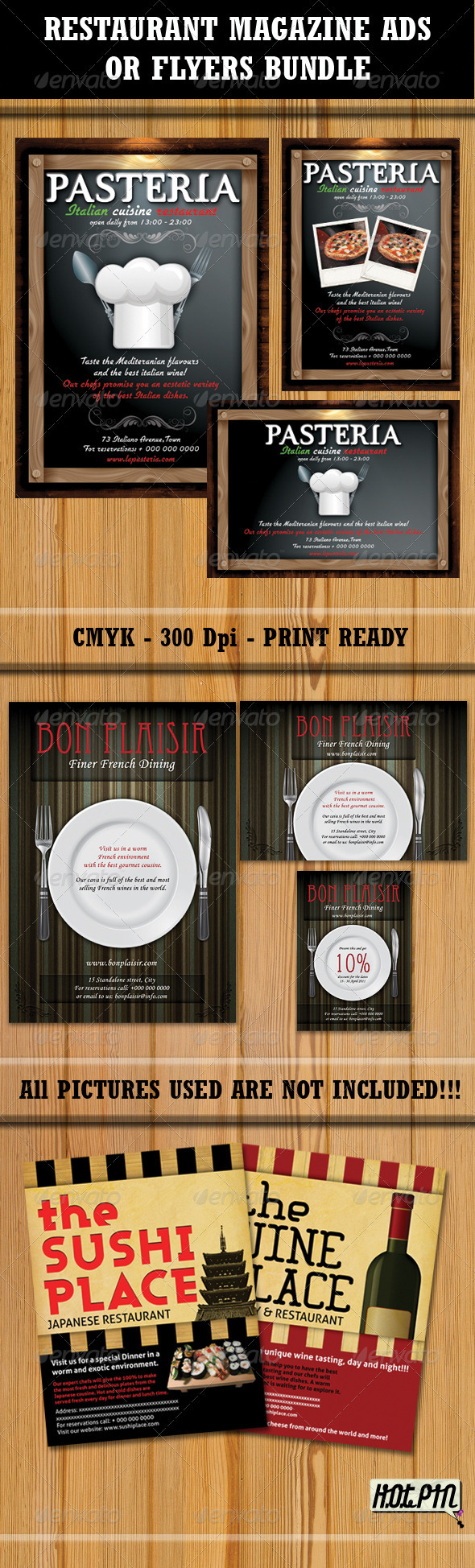 GraphicRiver Restaurant Magazine Ads-Flyers Bundle 335953 GraphicRiver Restaurant Magazine Ads-Flyers Bundle 335953