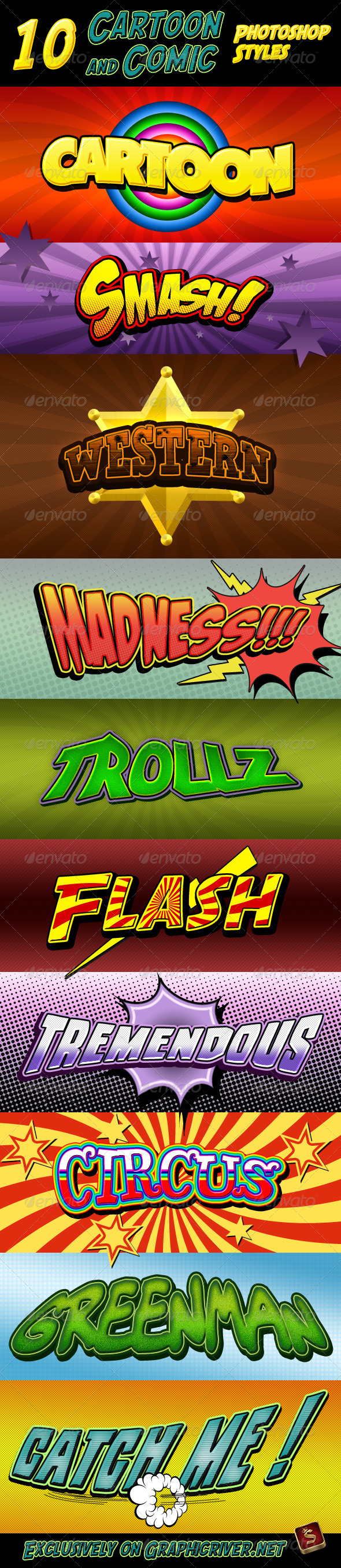 GraphicRiver Cartoon and Comic Book Styles 335975 GraphicRiver Cartoon and Comic Book Styles 335975