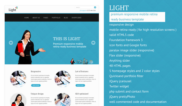ThemeForest Light responsive mobile retina ready template 3247927 ThemeForest Light responsive mobile retina ready template 3247927