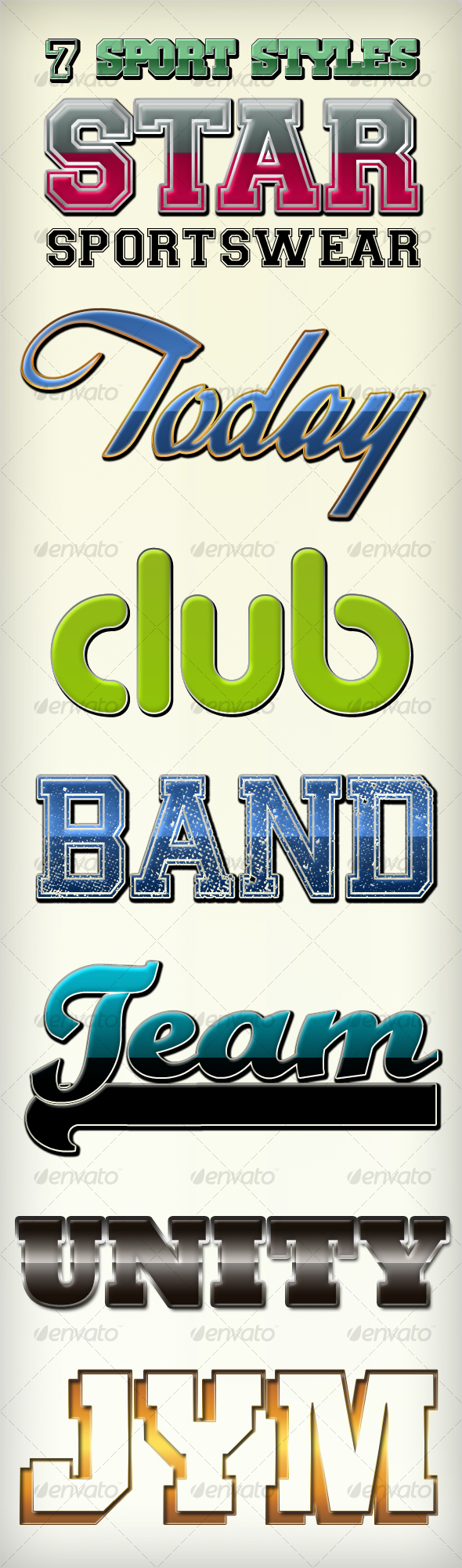 GraphicRiver Sportswear Photoshop Text Effects Styles 113221 GraphicRiver Sportswear Photoshop Text Effects Styles 113221