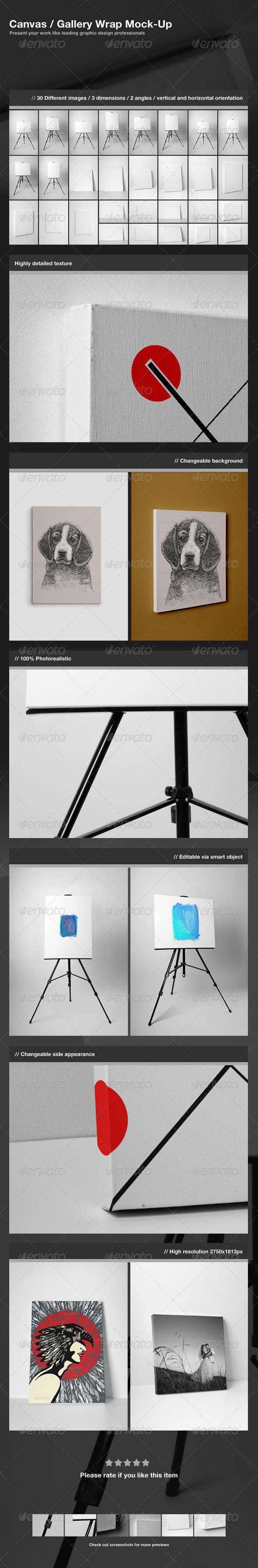 GraphicRiver Canvas Gallery Wrap Mock-Up 3264135 GraphicRiver Canvas Gallery Wrap Mock-Up 3264135