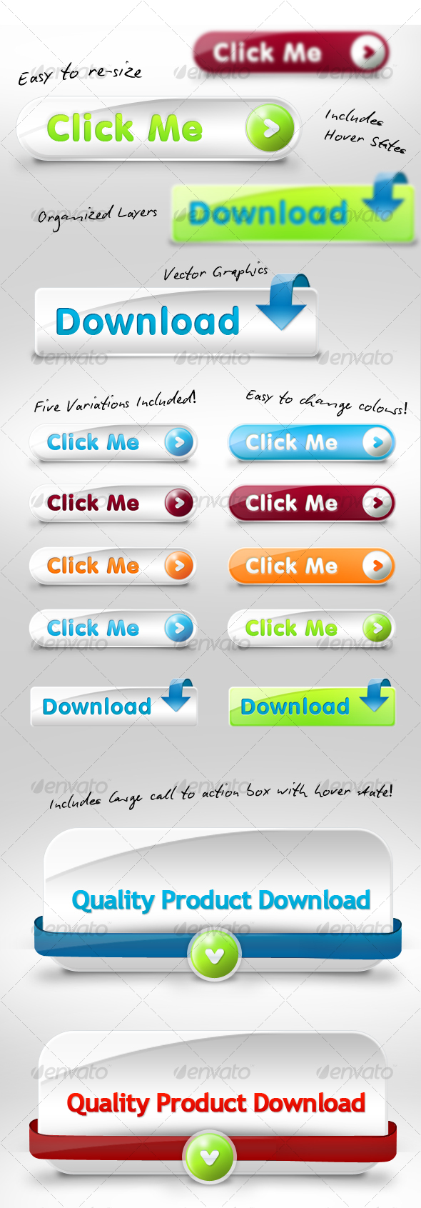 GraphicRiver Various web buttons & Featured download box 116570 GraphicRiver Various web buttons & Featured download box 116570