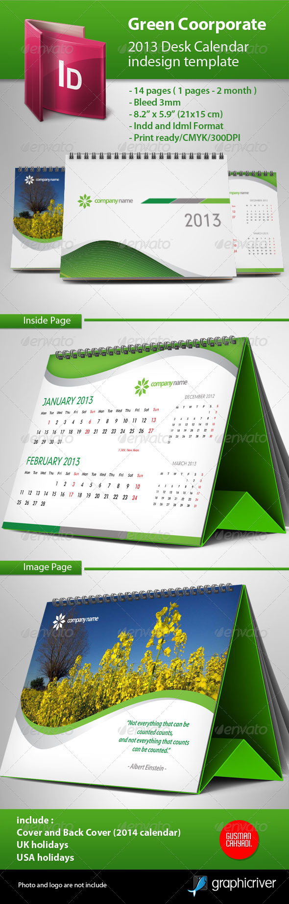 GraphicRiver Calendar 2013 Green Template 3290127 GraphicRiver Calendar 2013 Green Template 3290127