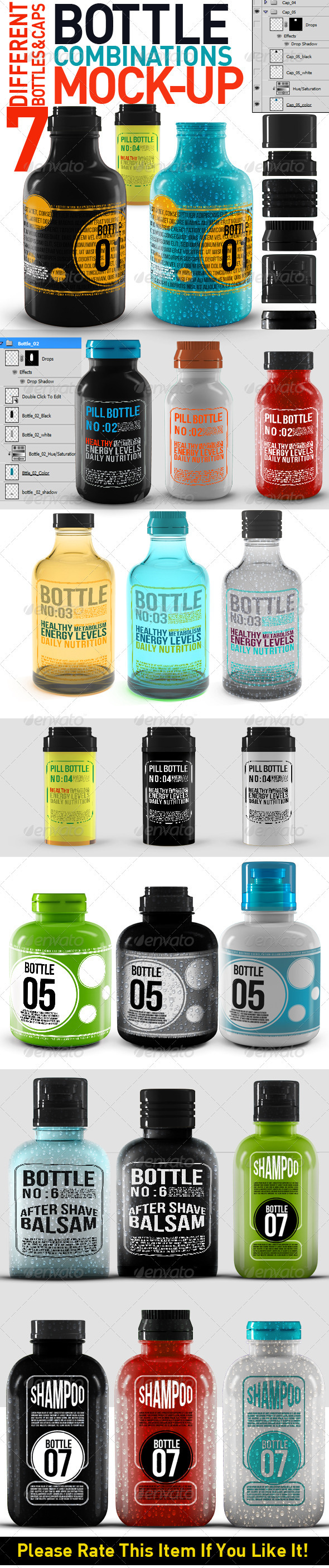 GraphicRiver Bottle Combinations Mock Up 3310530 GraphicRiver Bottle Combinations Mock Up 3310530