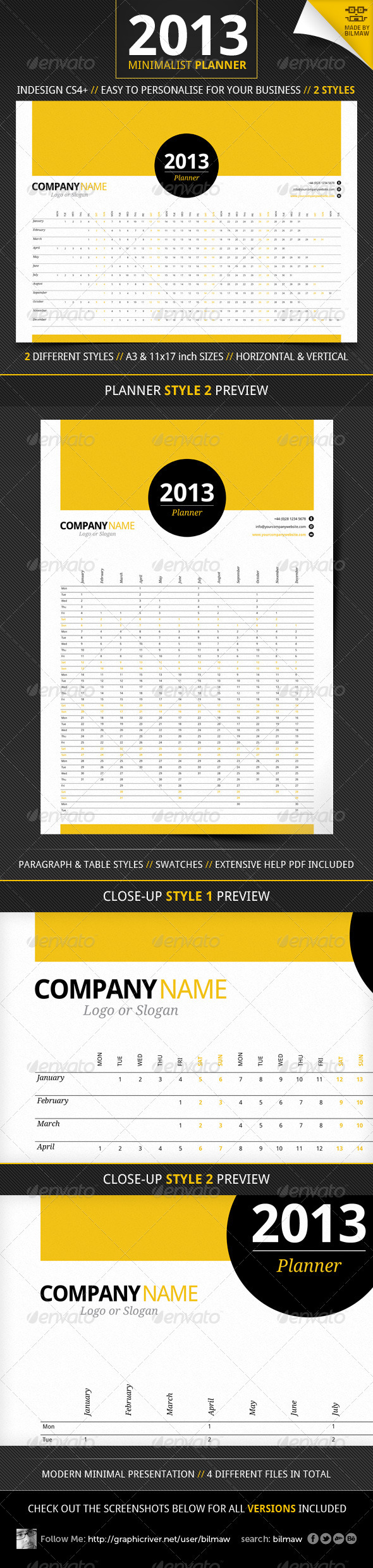GraphicRiver Minimalist Year Planner 3315075 GraphicRiver Minimalist Year Planner 3315075