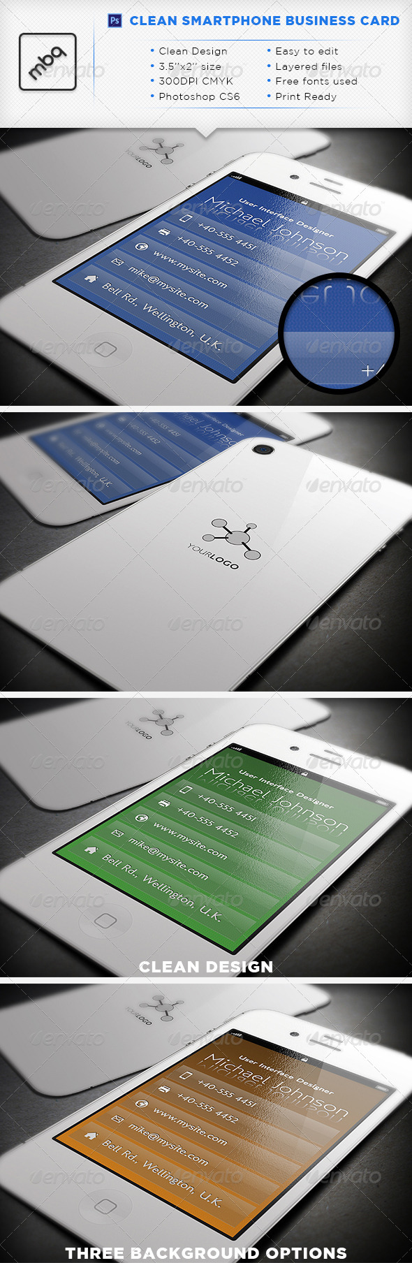 GraphicRiver Clean Smartphone Business Card 3319866 GraphicRiver Clean Smartphone Business Card 3319866