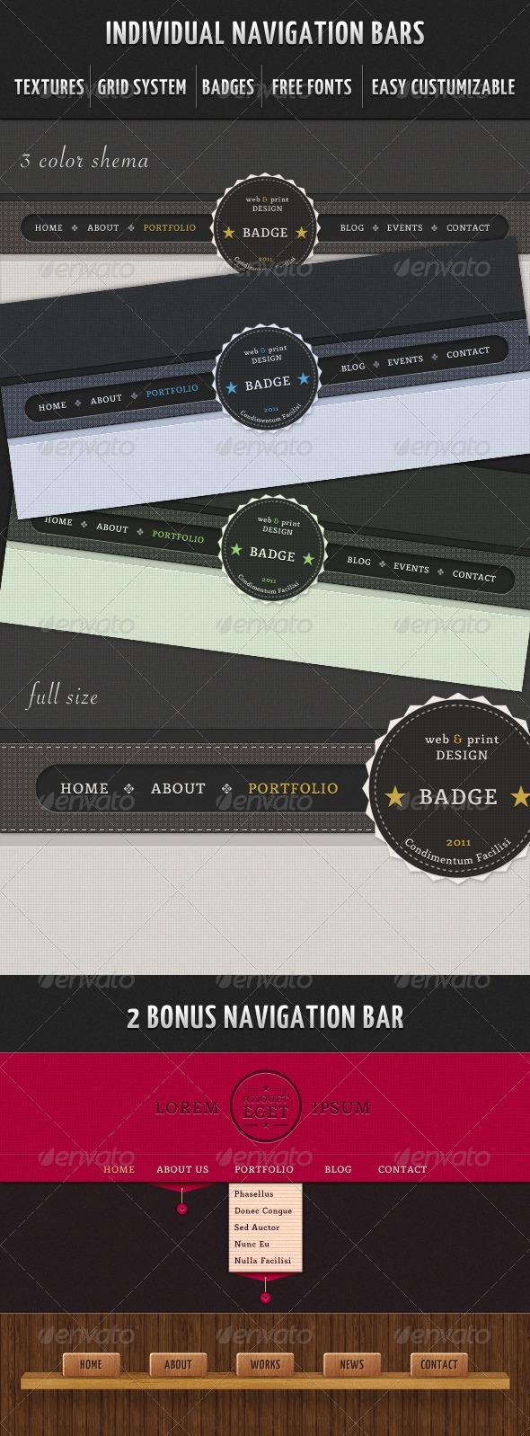 GraphicRiver Individual Navigation Bars 337056 GraphicRiver Individual Navigation Bars 337056
