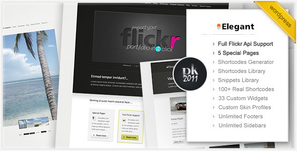 WordPress Elegant Flickr Theme