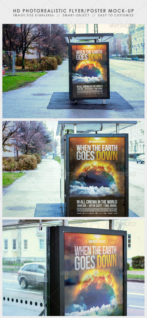 GraphicRiver HD Realistic Flyer Poster Mock-Up 3388509 GraphicRiver HD Realistic Flyer Poster Mock-Up 3388509