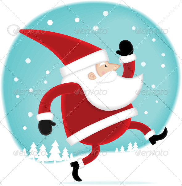 GraphicRiver Santa Walking on the Snow 67038 GraphicRiver Santa Walking on the Snow 67038